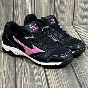 Mizuno Youth Finch Franchise 4 Youth Sz 3 Black Pink Softball Cleats 320393.9013
